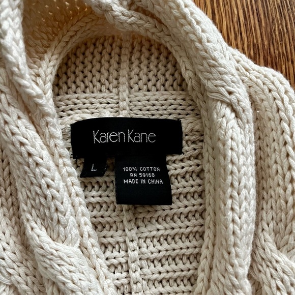 Karen Kane Aztec Beige Open Front Cardigan Women Large 100 percent cotton - Picture 2 of 9